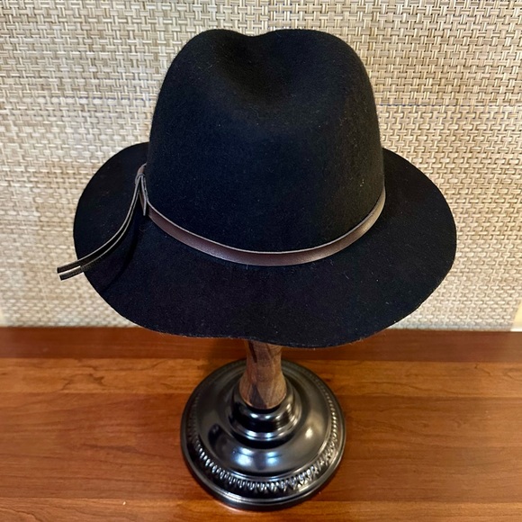 🌟2xHP🌟Black 100% Wool Wide Brim Fedora by Free Press - Picture 7 of 9